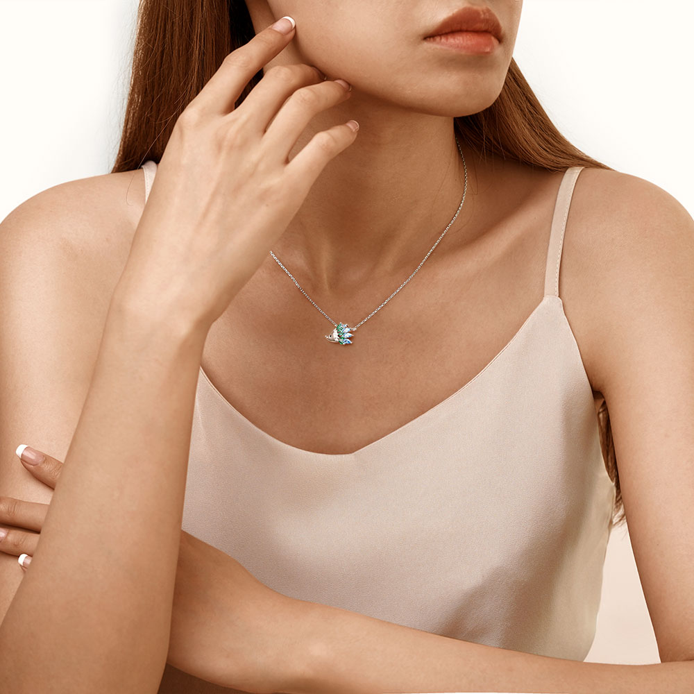 Gnoce Sparkling Hedgehog Necklace_4