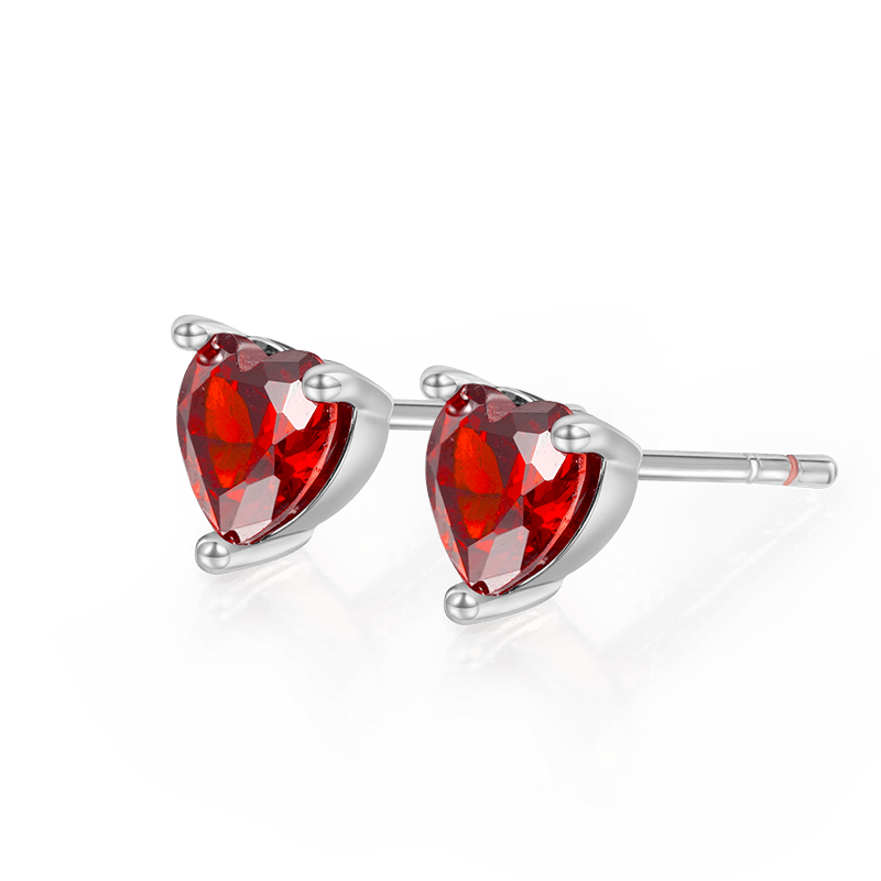 Gnoce Birthstone Heart Stud Earrings_2