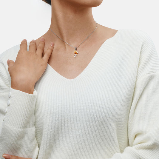 Gnoce Oct.Birthday Flower Marigold Pendant Dangle Charm_5