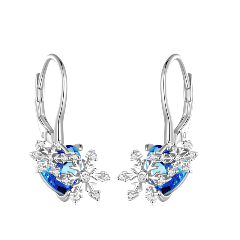 Gnoce Sparkling Snowflake Stud Earrings_2