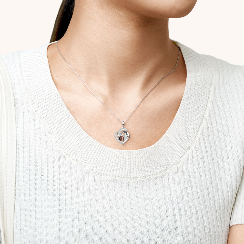 Gnoce Projection Love Heart Personalized Photo Necklace_3