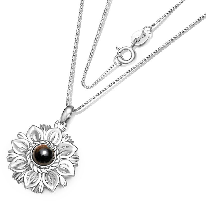 Gnoce Projection Sunflower Personalized Photo Necklace_2