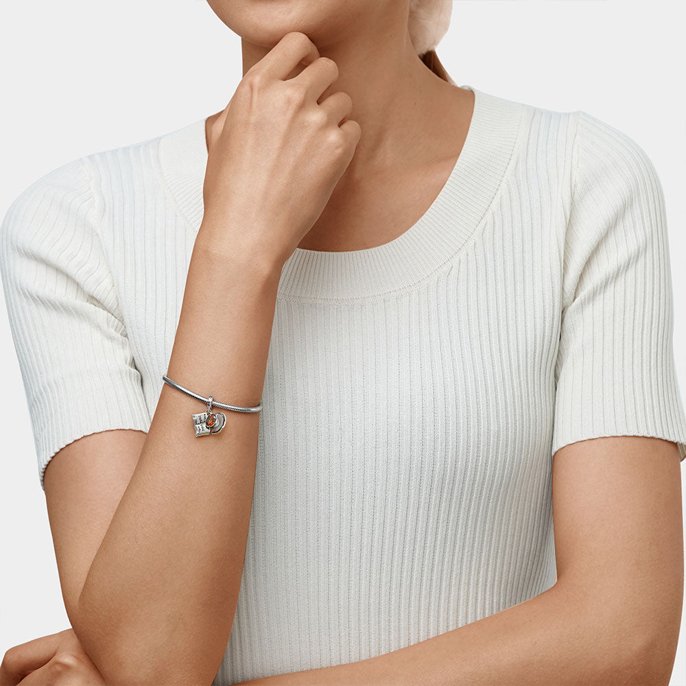 Gnoce Leisure Time Coffee Cup& Book Pendant Dangle Charm_4