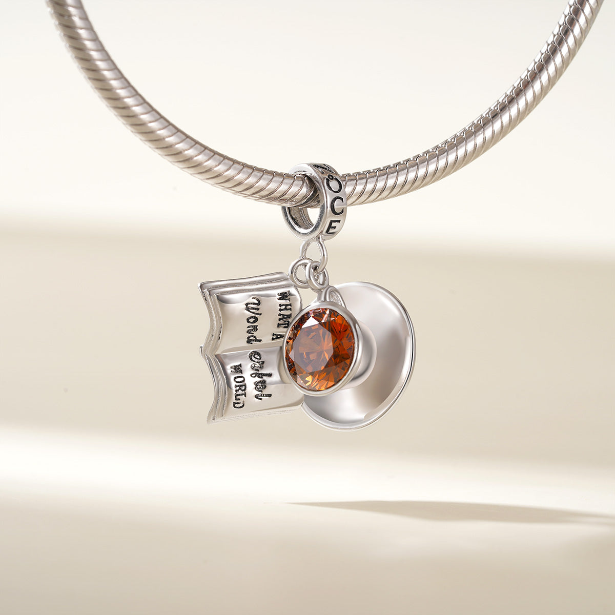 Gnoce Leisure Time Coffee Cup& Book Pendant Dangle Charm_3