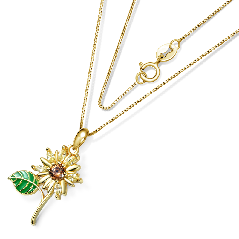 Gnoce Sparkling Sunflower Necklace_2