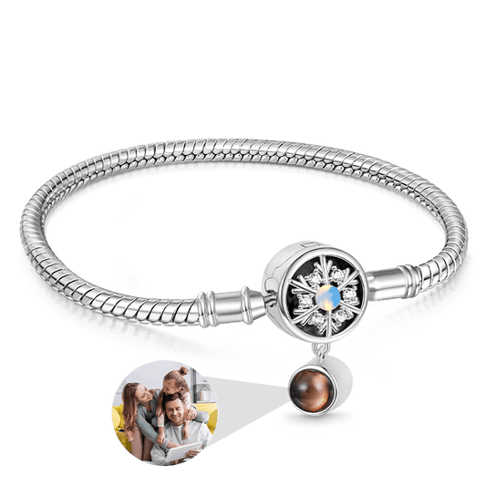 Gnoce Projection Snowflake Basic Snake Chain Bracelet_1