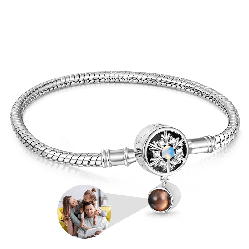 Gnoce Projection Snowflake Basic Snake Chain Bracelet_2