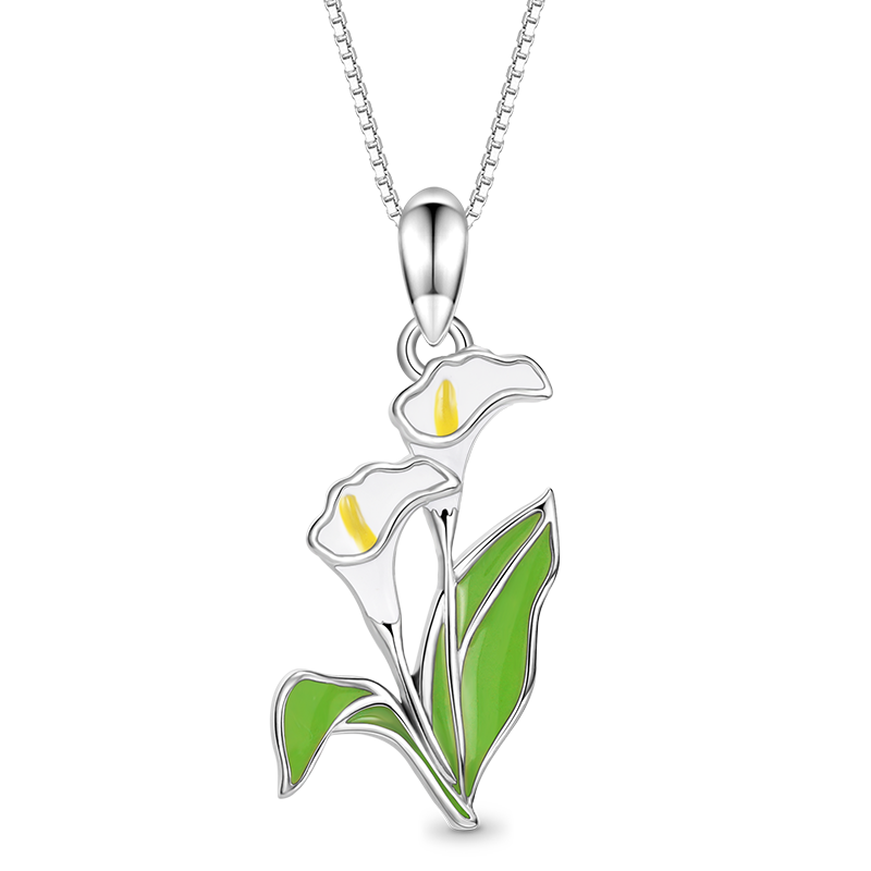 Gnoce Calla Lily Flower Necklace_1