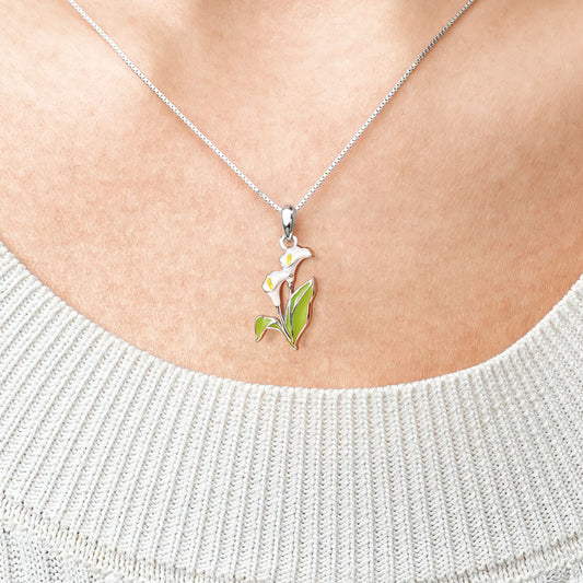 Gnoce Calla Lily Flower Necklace_4