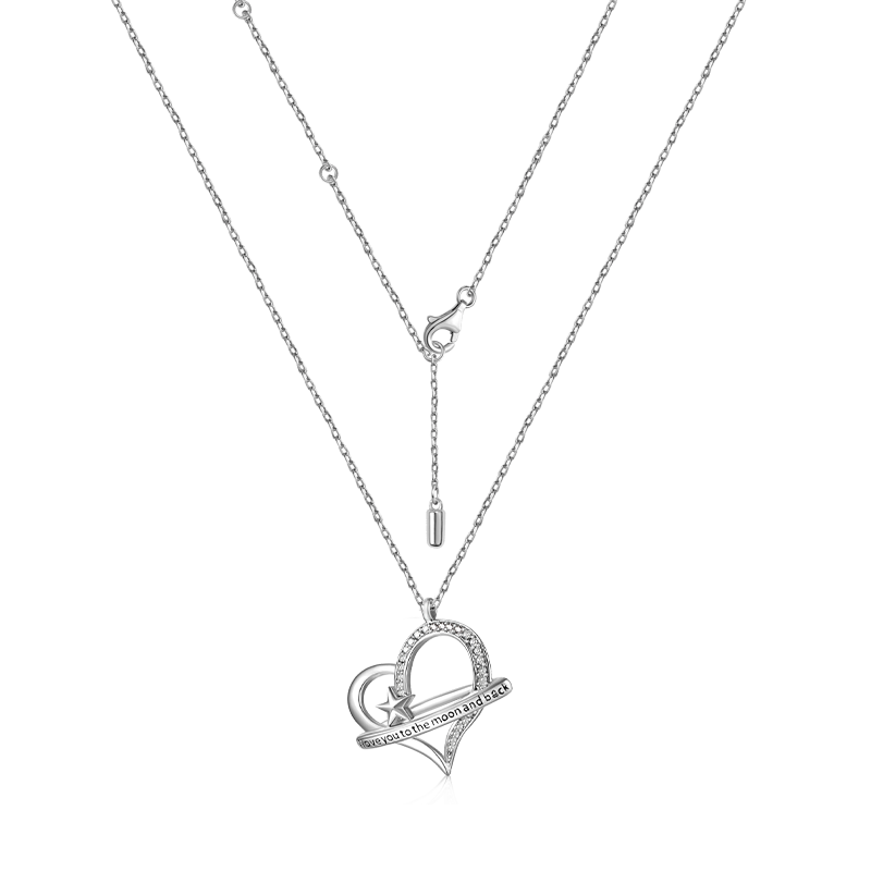 Gnoce "I love you to the moon and back" Love Heart Necklace_2