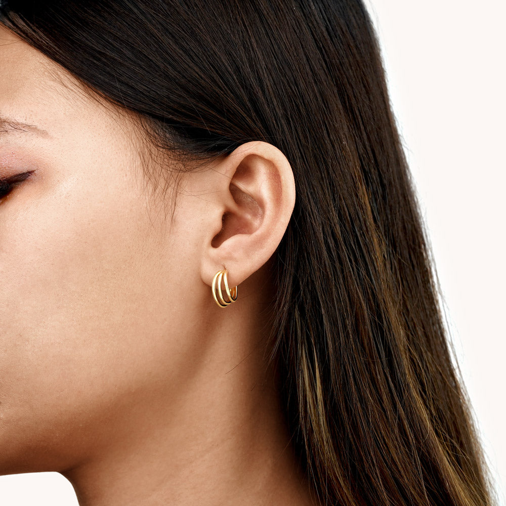 Gnoce Triple Echo Hoops Earrings_4