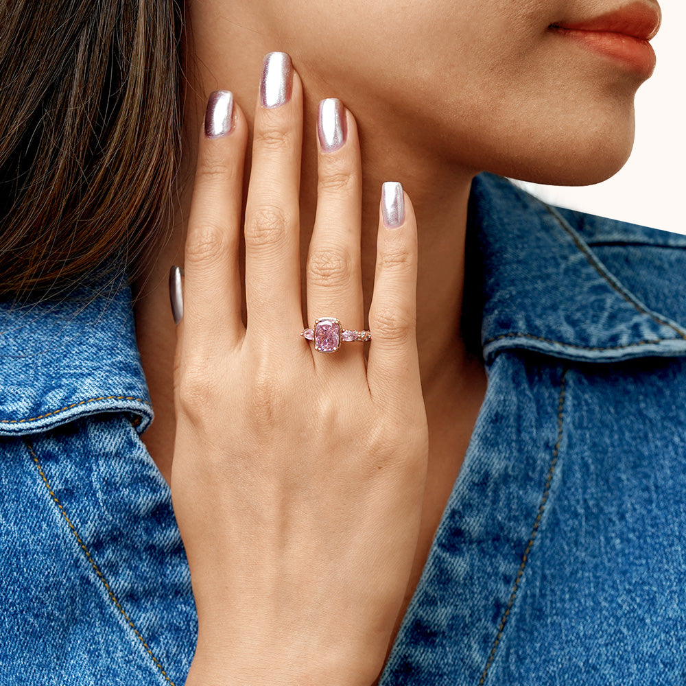 Gnoce Pink Square-cut Promise Ring_5