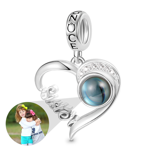 Gnoce Projection Sister Love Personalized Photo Pendant Dangle Charm_1