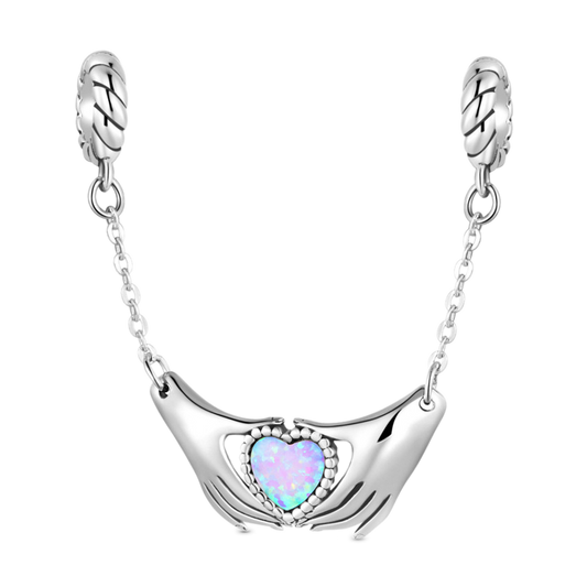 Gnoce Hand with Heart Gesture Safety Chain Charm_1