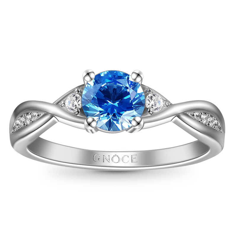 Gnoce Twisted Blue Round Cut Promise Ring_1