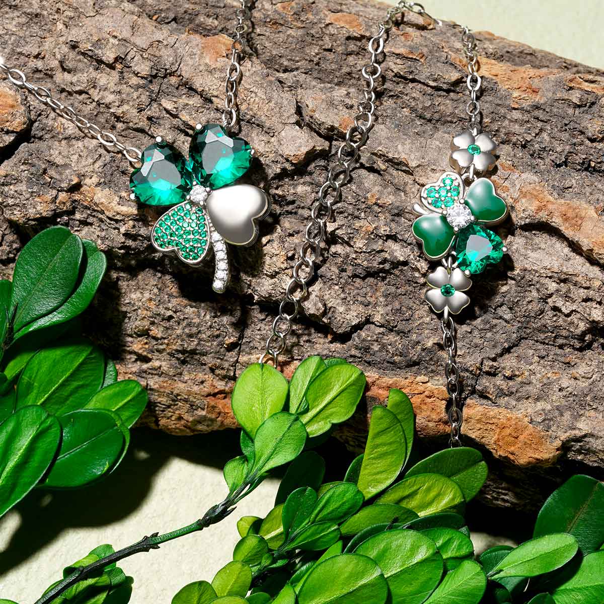 Gnoce Lucky Four Leaf Clover Necklace_3