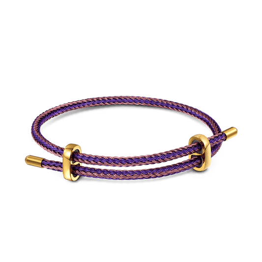 Gnoce Adjustable Pink Purple Basic Bracelet with 2 Pieces of Stoppers_1