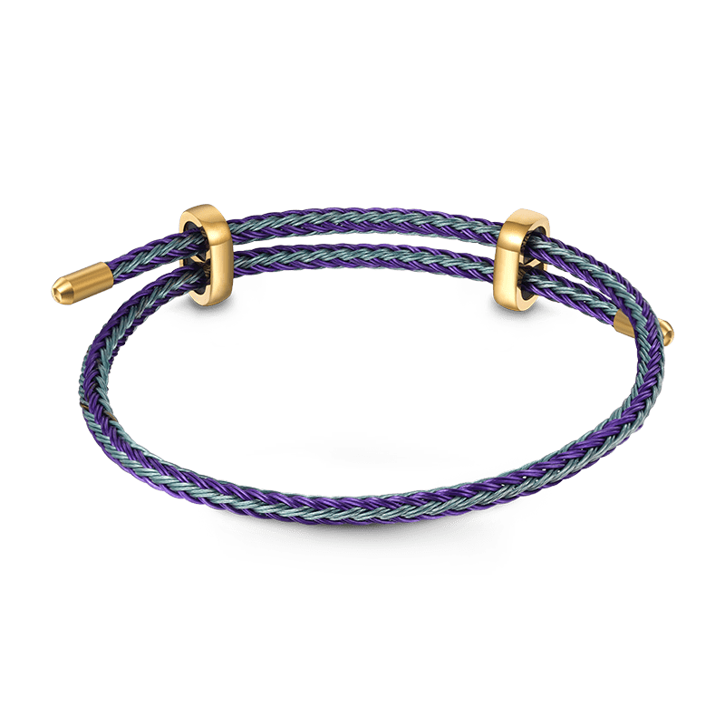 Gnoce Adjustable Blue Purple Basic Bracelet with 2 Pieces of Stoppers_2