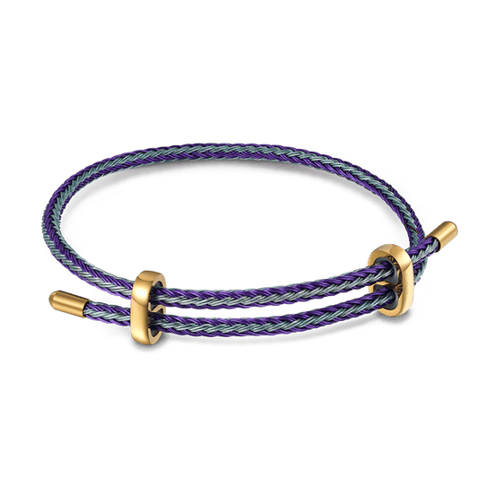 Gnoce Adjustable Blue Purple Basic Bracelet with 2 Pieces of Stoppers_1