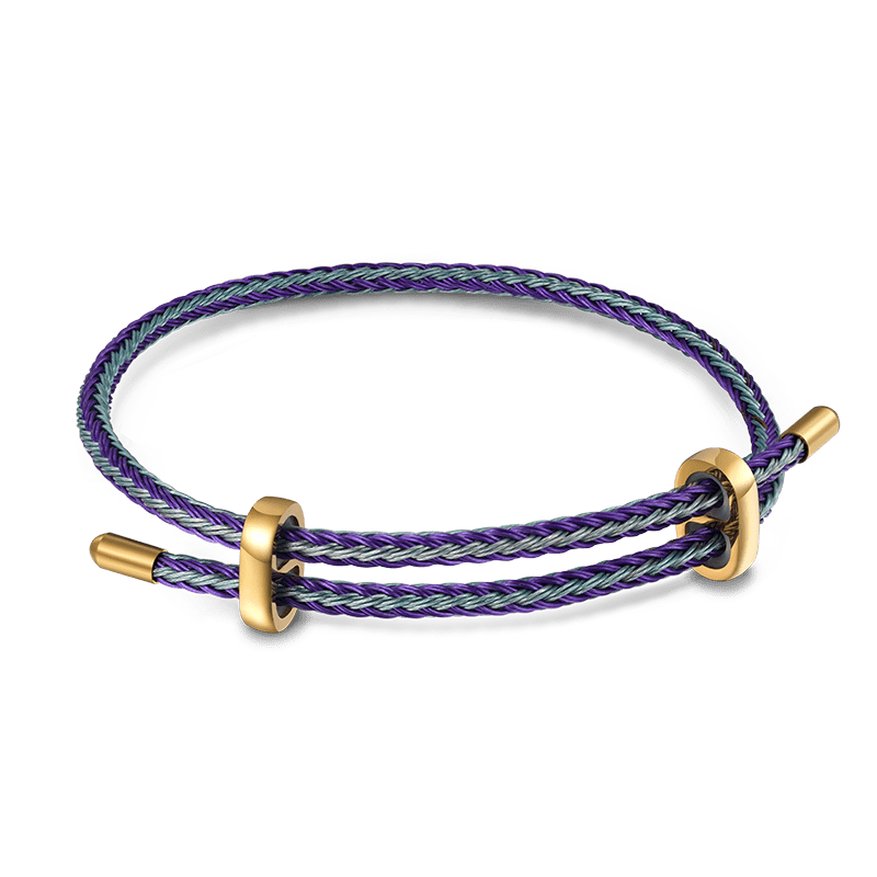 Gnoce Adjustable Blue Purple Basic Bracelet with 2 Pieces of Stoppers_1