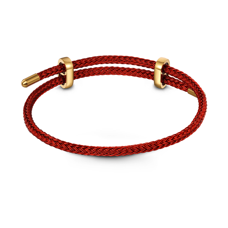 Gnoce Adjustable Red Basic Bracelet with 2 Pieces of Stoppers_2