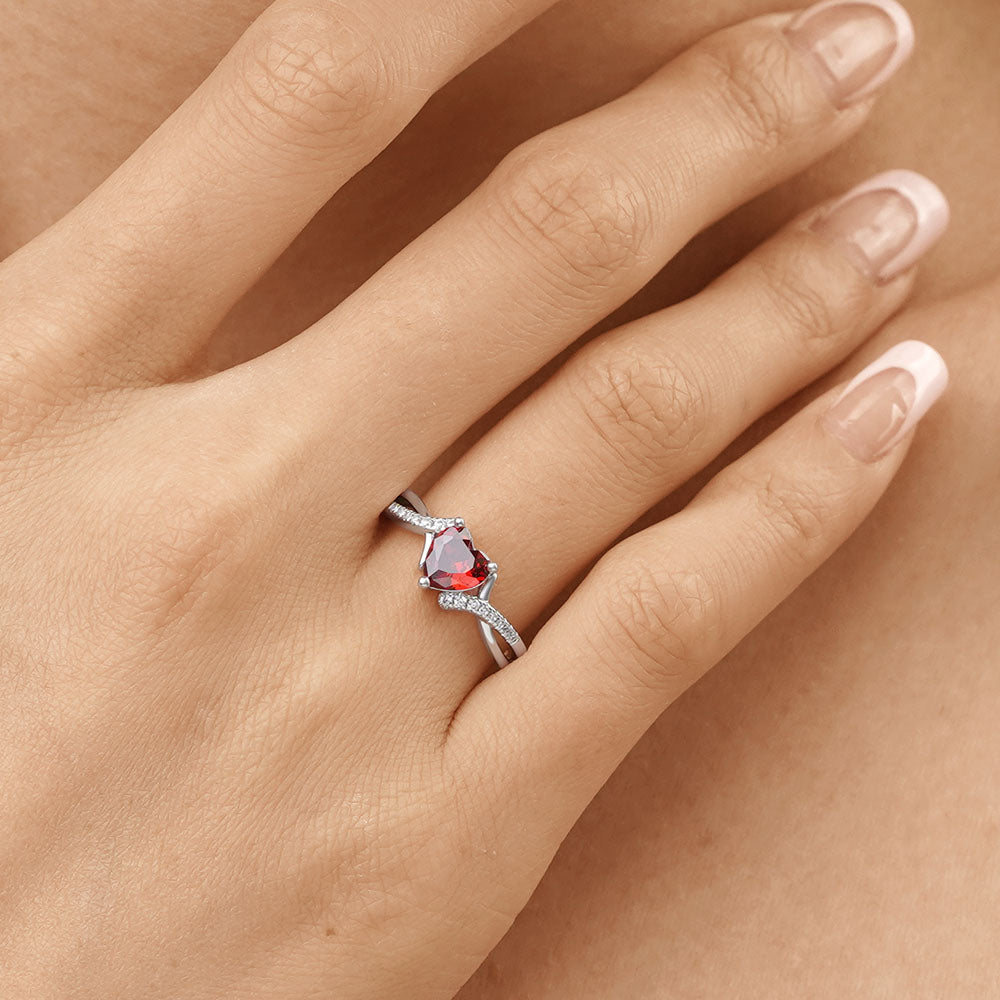 Gnoce Sparkling Birthstone Heart Ring_6