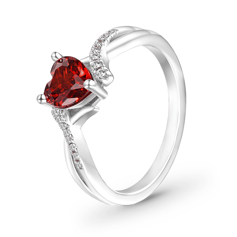 Gnoce Sparkling Birthstone Heart Ring_3
