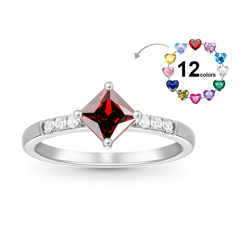 Gnoce Square-Cut Birthstone Ring_1