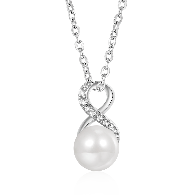 Gnoce Sparkling Infinity Love Pearl Necklace_1