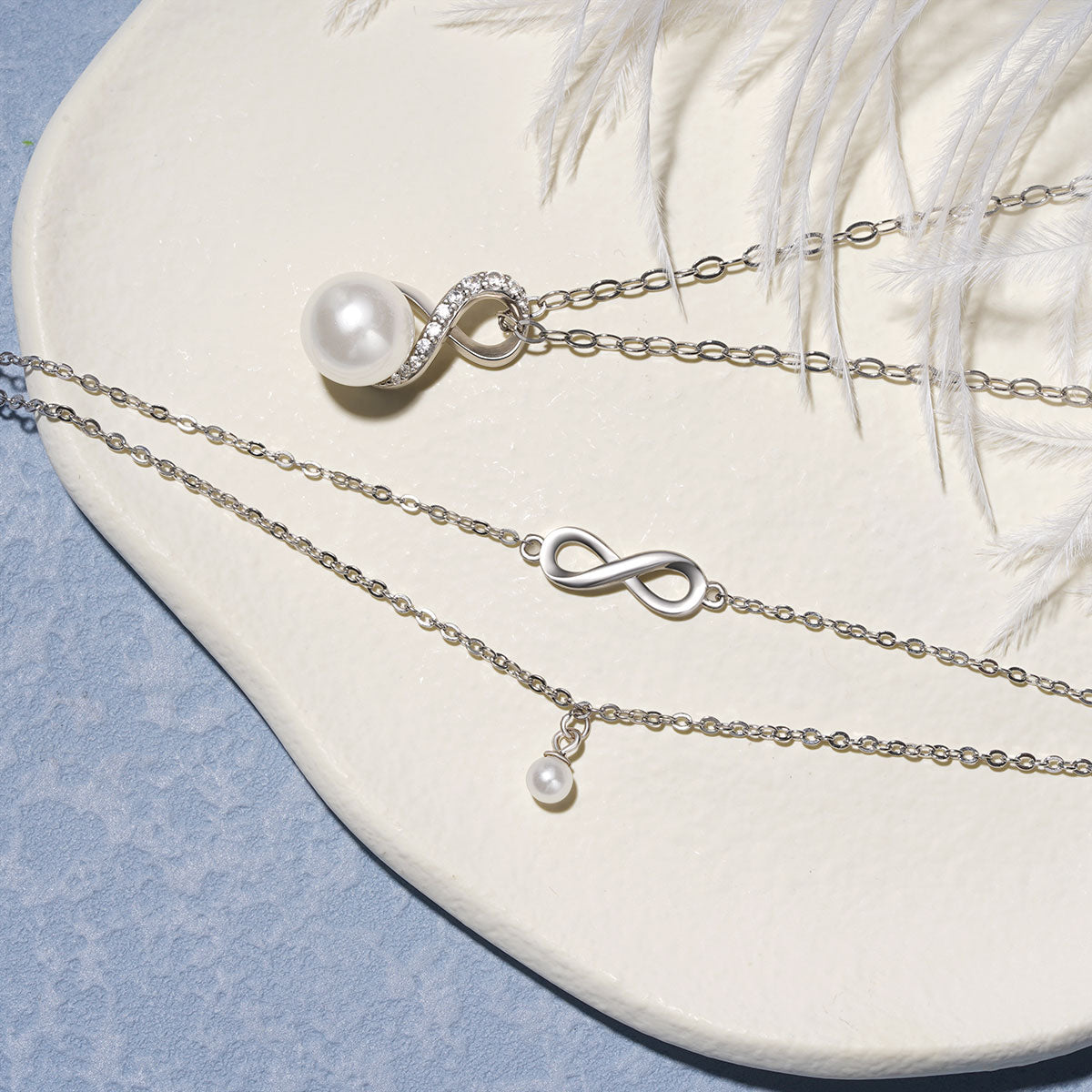 Gnoce Sparkling Infinity Love Pearl Necklace_3