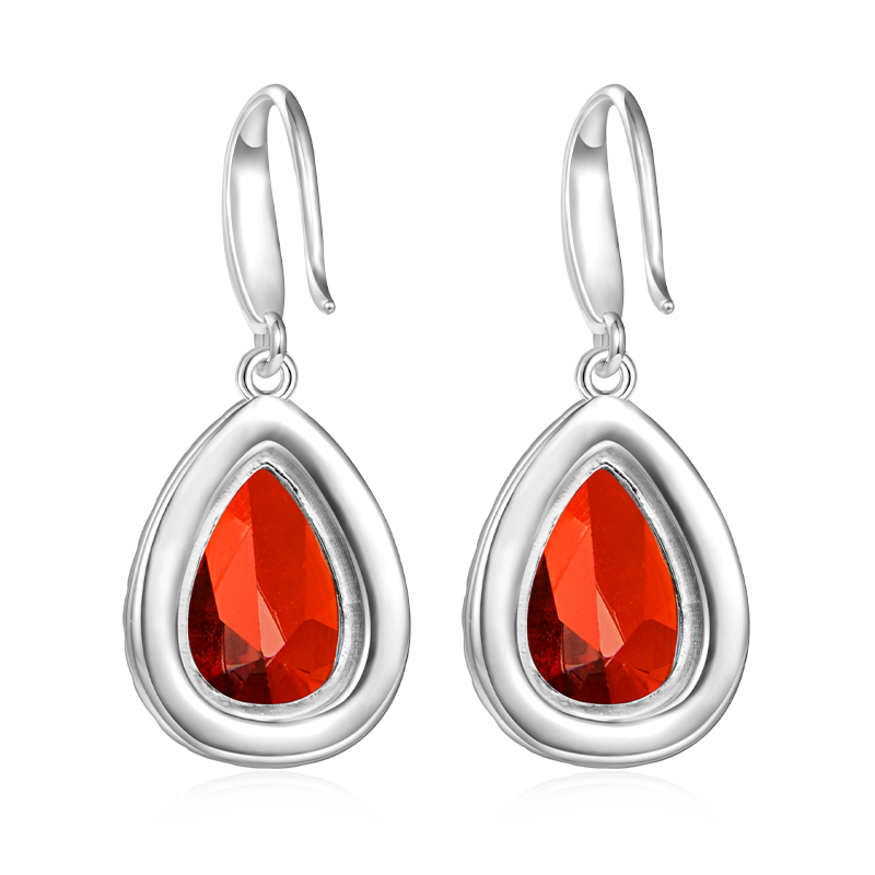 Gnoce Pear-shape Drop Birthstone Dangle Earrings_2