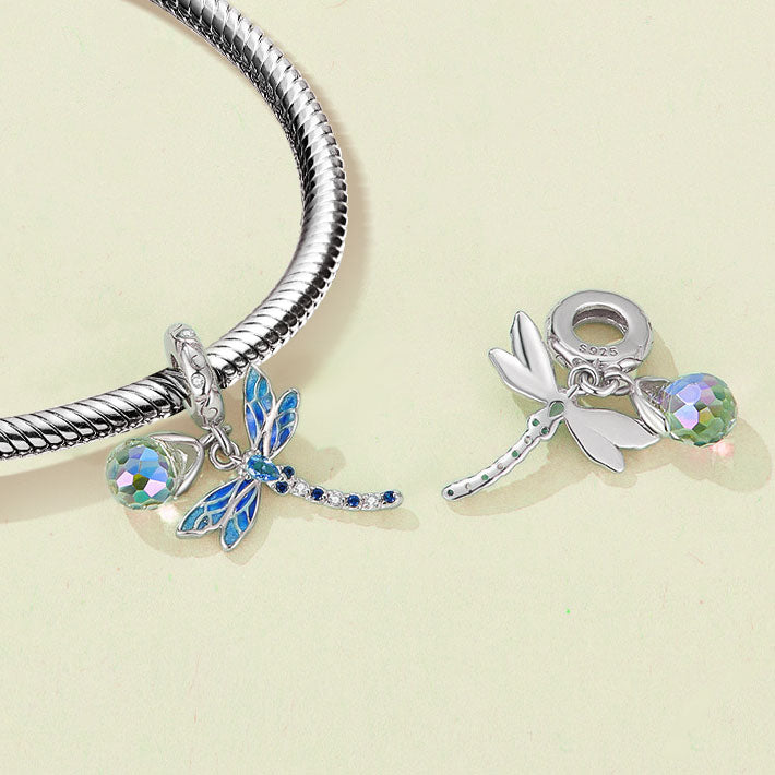Gnoce Blue Dragonfly Pendant Dangle Charm_3