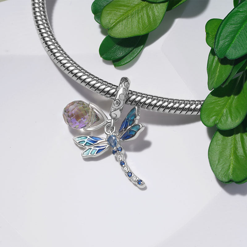 Gnoce Blue Dragonfly Pendant Dangle Charm_2