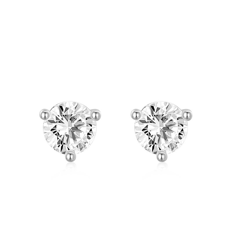 Gnoce Clear Sparkling Stone Stud Earrings_3
