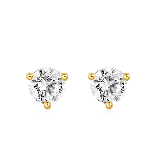 Gnoce Clear Sparkling Stone Stud Earrings_1