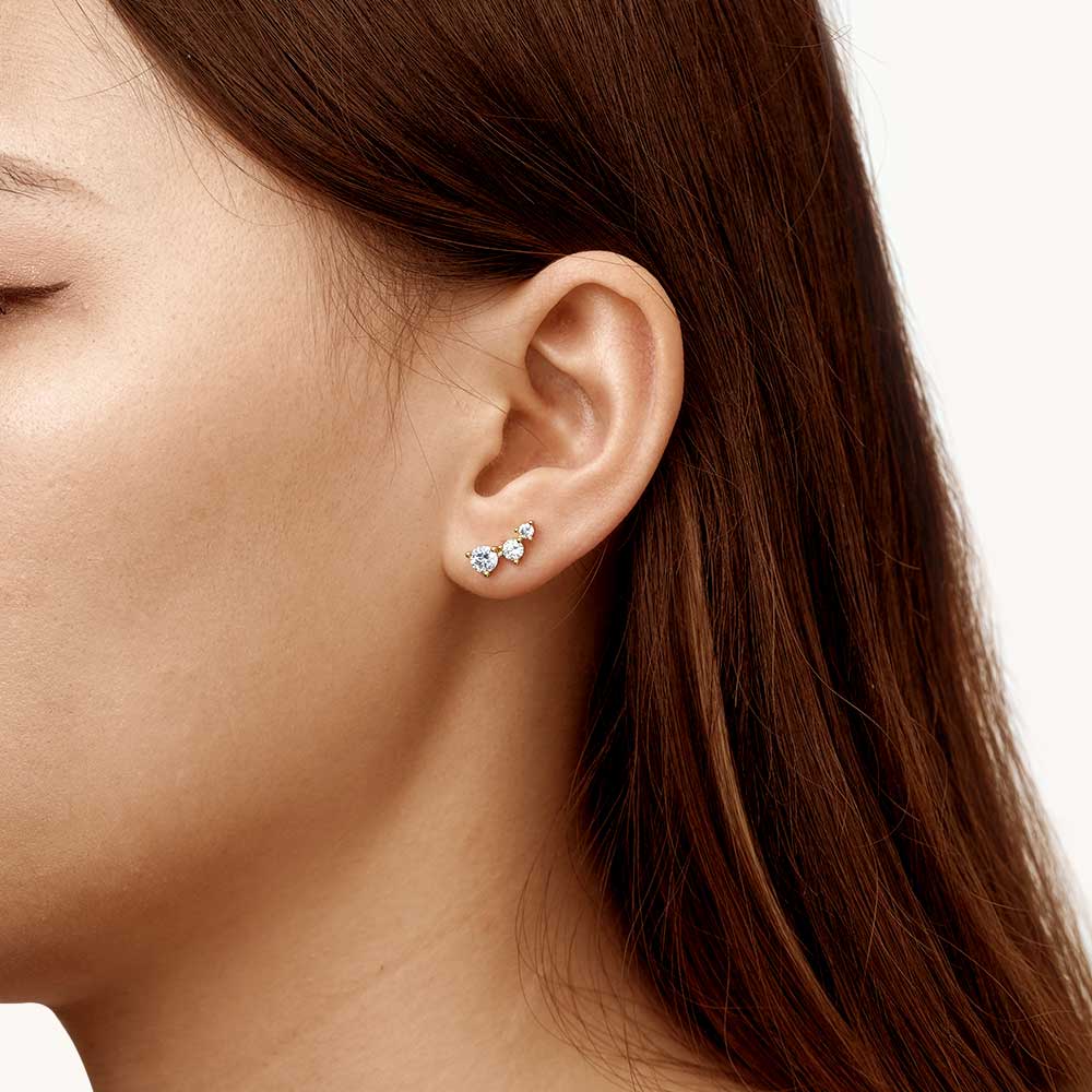 Gnoce Three Stone Stud Earrings_5