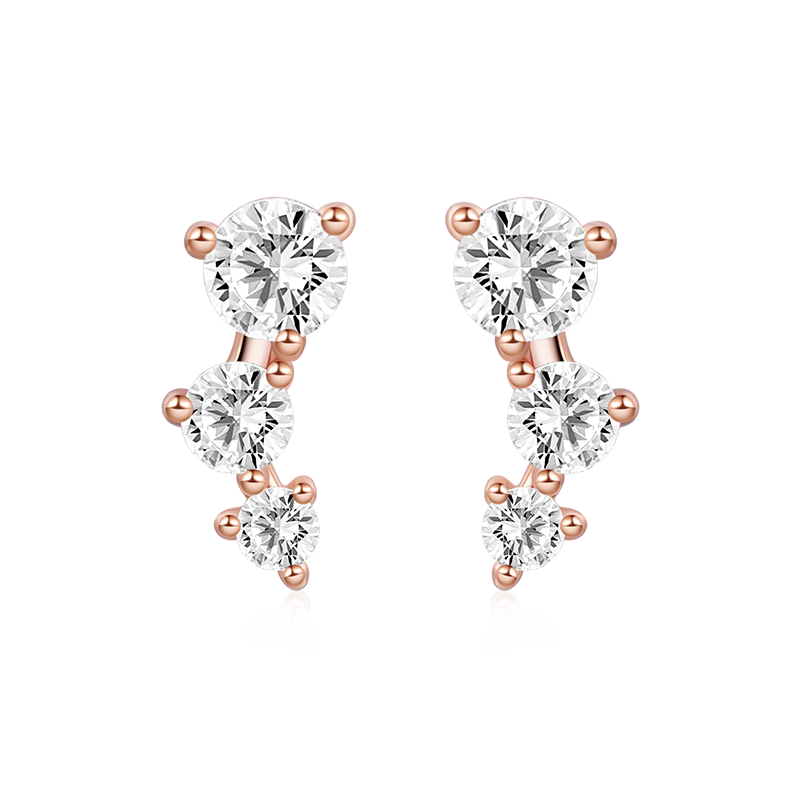 Gnoce Three Stone Stud Earrings_2