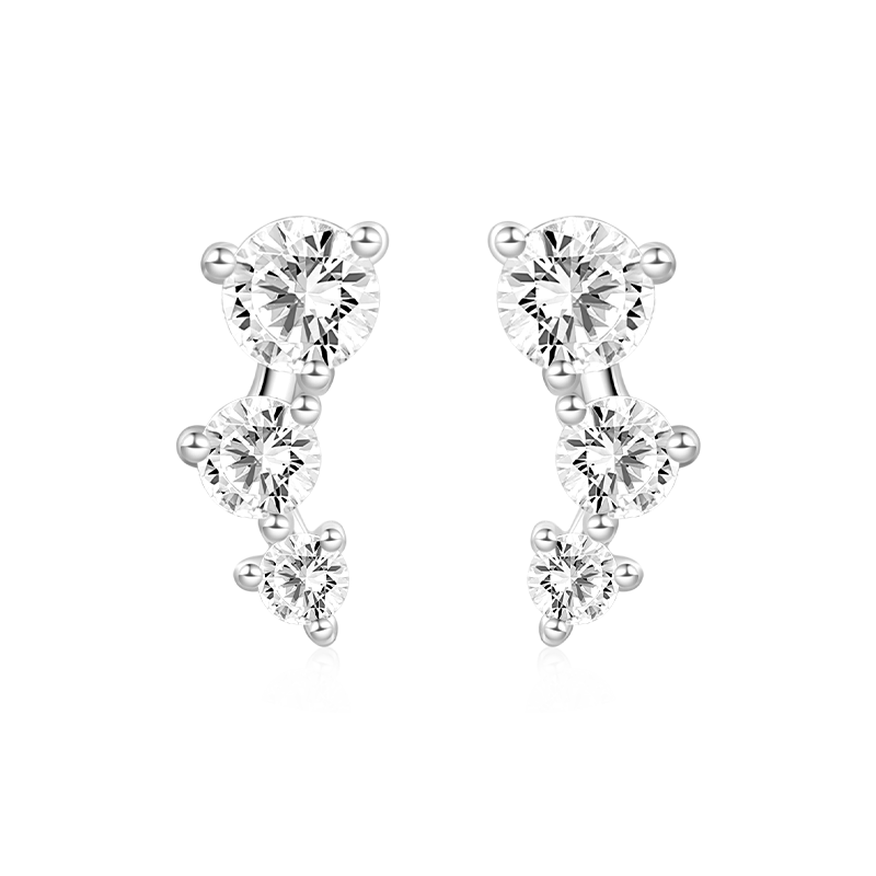 Gnoce Three Stone Stud Earrings_3