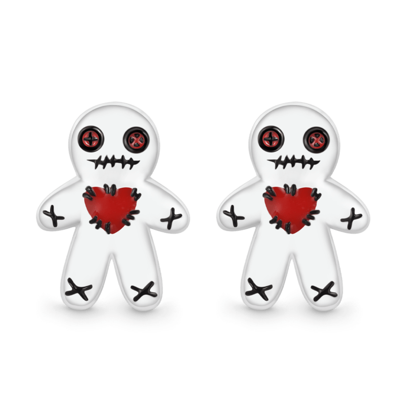 Gnoce Halloween Voodoo Doll Stud Earrings_1