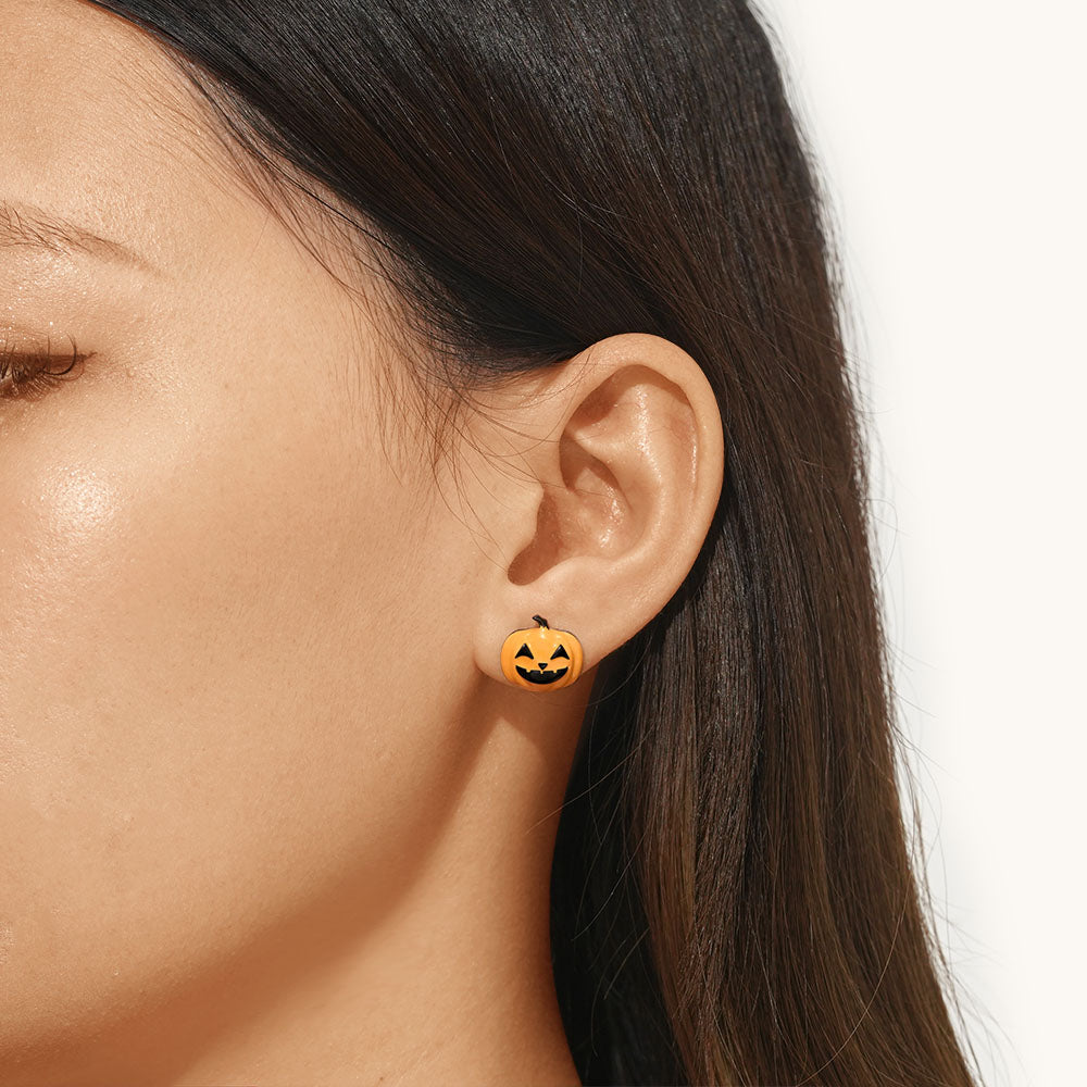 Gnoce Halloween Pumpkin Stud Earrings_4