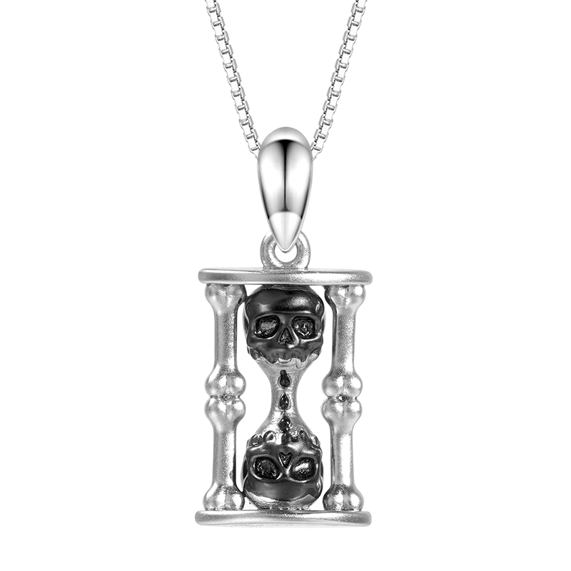 Gnoce Skull Hourglass Necklace_1