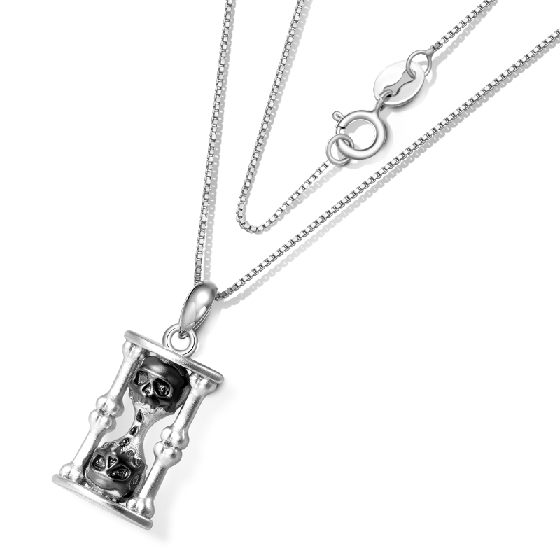 Gnoce Skull Hourglass Necklace_2