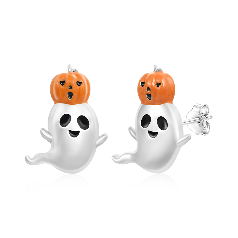 Gnoce Halloween Spooky Pumpkin Stud Earrings_2