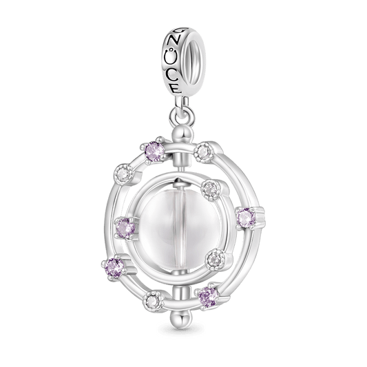 Gnoce Rotatable Natural Stone White Crystal Galaxy Pendant Dangle Charm_1