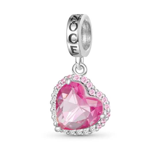 Gnoce Gradient Pink Heart-shaped Pendant Dangle Charm_1