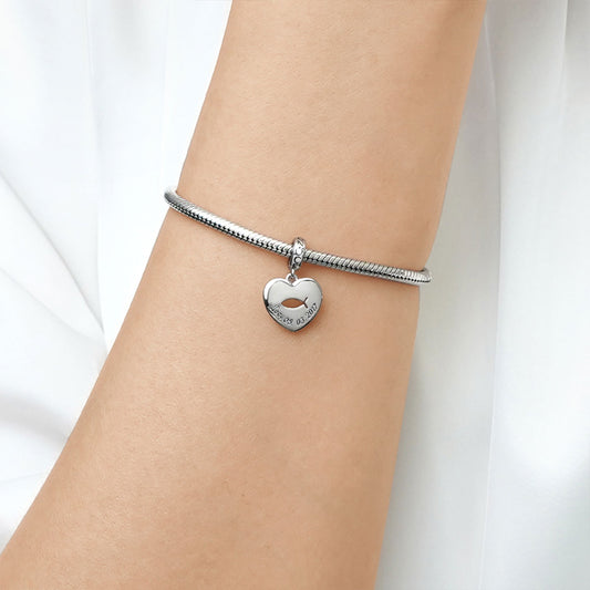 Gnoce Engravable Jesus Fish Birthday Name Pendant Dangle Charm_5