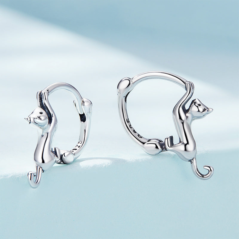 Gnoce Lovely Cat Stud Earrings_2