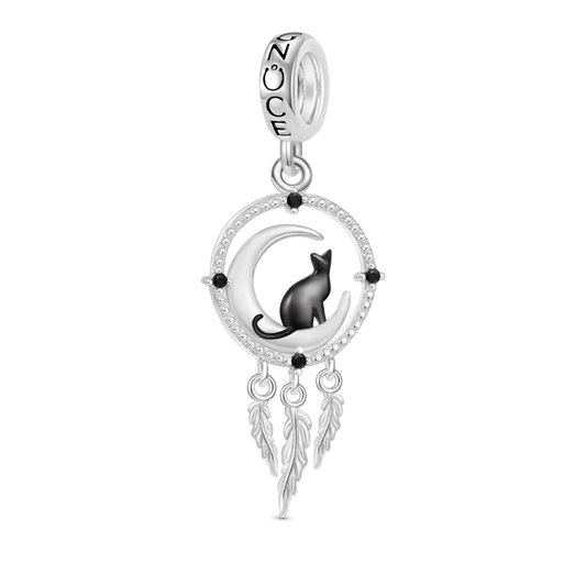 Gnoce Dream Catcher Black Cat Pendant Dangle Charm_1