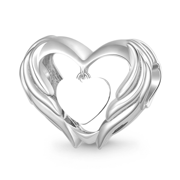 Gnoce Colgante Grabable Corazón Alas de Ángel