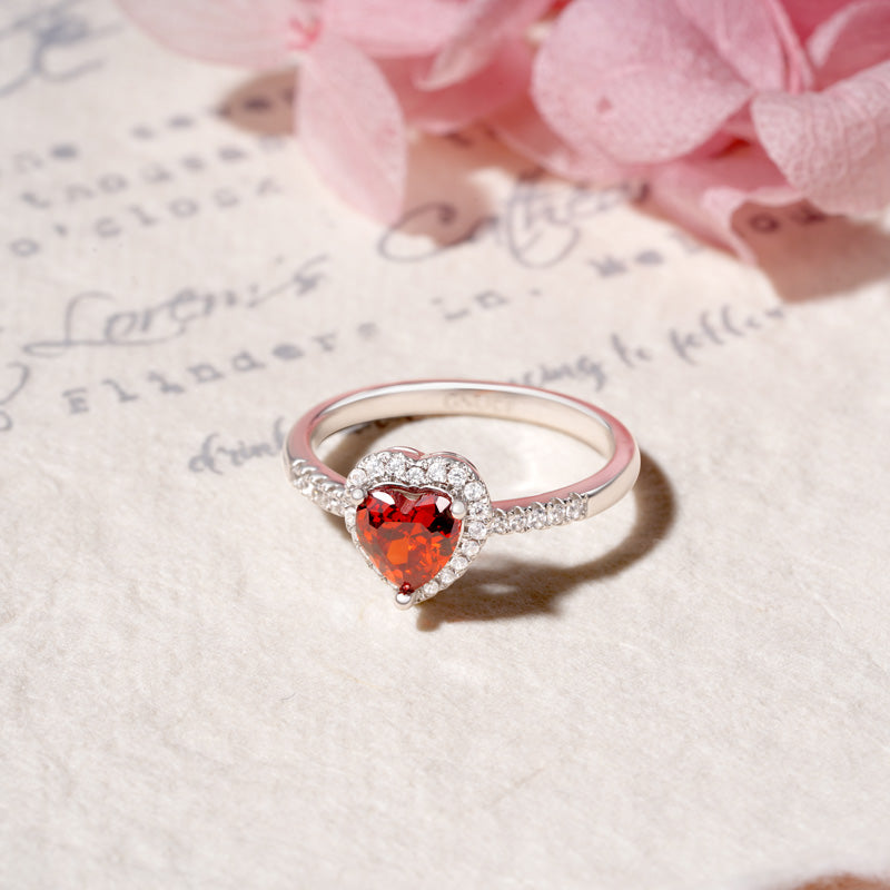 Gnoce Sparking Heart-shaped Birthstone Ring_4